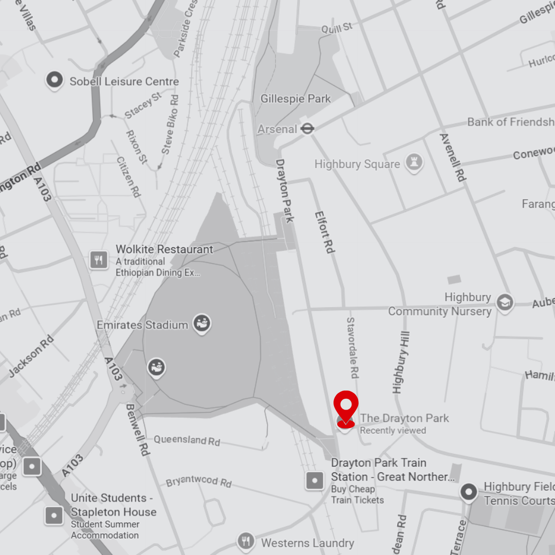 Drayton Park Arms Pub closest pub to the Emirates Stadium